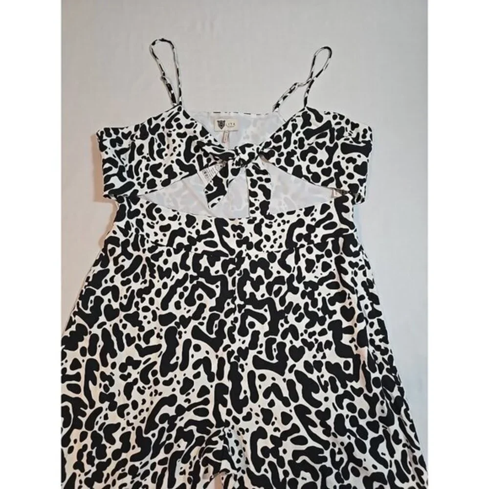 Lita by Ciara Revolve Tie Front Jumpsuit In King Cheetah‎ Print Size XXL New